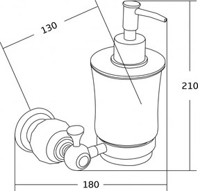 Mexen príslušenstvo, ESTELA dávkovač mydla, zlatá, 7011540-50