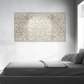 Drevená nástenná dekorácia trojdielna mandala do interiéru | SENTOP HDF0514-B