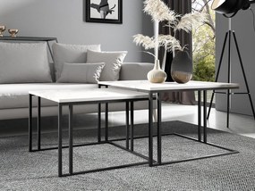 Set 2 konferenčných stolíkov Froyd (čierna + mramor biely) . Vlastná spoľahlivá doprava až k Vám domov. 1105867