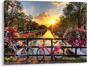 Obraz - Východ slnka v Amsterdame (70x50 cm)