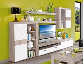 Obývacia stena Zumba, dub pieskový/biela