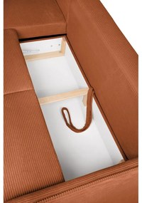 Oranžová menčestrová rozkladacia rohová pohovka (ľavý roh) Tori – Bonami Selection