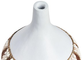 Terakota Dekoratívna váza 33 Biela Tmavé drevo SIMPANG Beliani