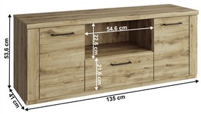 TV stolík DORSI 2D1S/135, dub Navarra