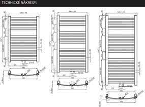 Invena Invena, kúpeľňový rebríkový radiátor 540x1200 mm 538W, biela, UG-01-120-A