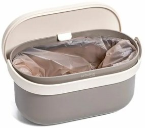 Plastia Nádoba na bioodpad s rámčekom a sáčkami, taupe, 3,1 l