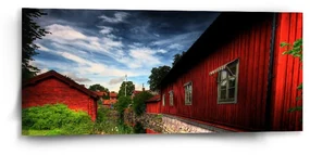 Sablio Obraz Červený dom - 110x50 cm