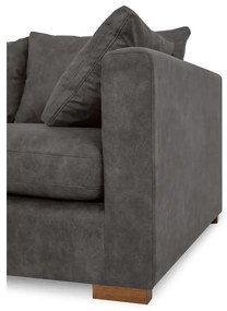 Antracitová rohová pohovka z imitácie kože (ľavý roh) Hamburg – Scandic