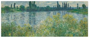 Obraz - Claude Monet, Banks of the Seine, reprodukcia (120x50 cm)