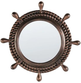 Okrúhle nástenné zrkadlo ø 46 cm tmavohnedé GORMAZ Beliani