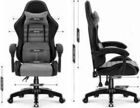 Ergonomická kancelárska stolička HC-1003 s bedrovou opierkou v čierno-bielom prevedení