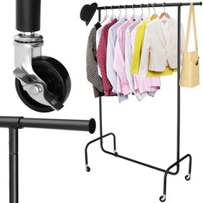 Vešiakový stojan na kolieskach HARUN čierny