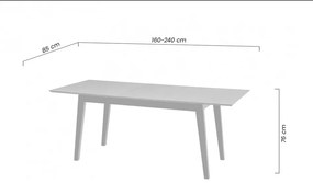 Jídelní rozkládací stůl Lazure 40 160/240 cm dub Rustikal/černý