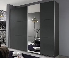 Šatníková skriňa Kronach, 175 cm, šedá/zrkadlo%