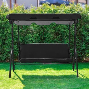 Záhradná hojdačka čiernej farby RELAX