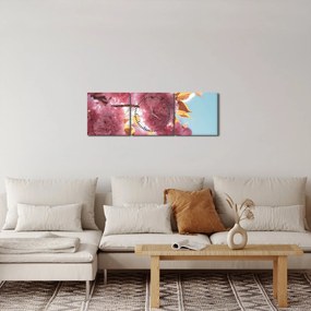 Obraz - Čerešňový kvet (s hodinami) (90x30 cm)