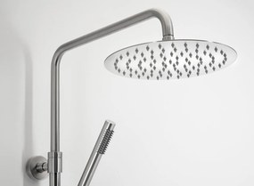 Sapho Minimal, sprchový stĺp s pákovou s batériou, okrúhla hlavica, oceľová, MI139