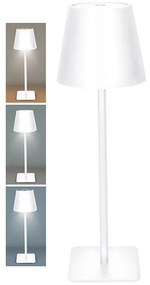 SOLIGHT LED nabíjacia lampička Lucca, 120lm, zmena CCT, stmievanie, biela