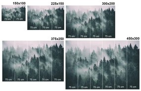 Samolepiaca tapeta tajomný les so zeleným pozadím - 75x1000 cm