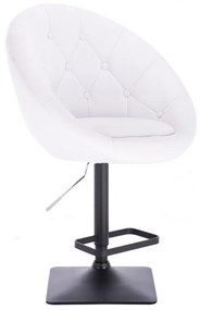 LuxuryForm DESIGN Barová stolička VERA na čiernej hranatej podstave - biela