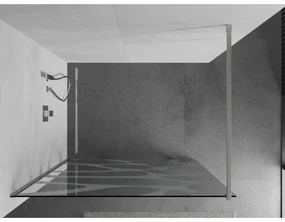 Mexen Kioto, sprchová zástena Walk-In 110 x 200 cm, 8mm číre sklo biely vzor, brúsená oceľ profil, 800-110-101-97-97