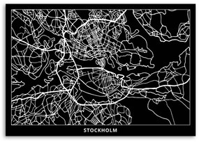 Gario Obraz na plátne Plán mesta Štokholm Rozmery: 60 x 40 cm