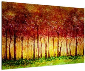 Obraz - Maľba listnatého lesa (90x60 cm)
