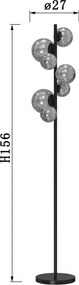 ONLI - Stojacia lampa PALOMA 7xG9/10W/230V čierna/dymová