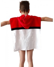 Carbotex Detské pončo 50x115 cm - Pokémon Pokéball a Pikachu