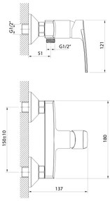 Samona - Sprchová batéria KORANA lesklý chróm
