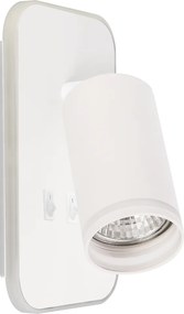 Nástenné svietidlo Pipe Ring, 1x biele kovové tienidlo + 1x LED 6w, w, vypínač