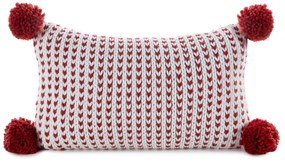VIANOČNÁ DEKORAČNÁ OBLIEČKA NA VANKÚŠ POMPOM 30X50 CM VZOROVANÁ
