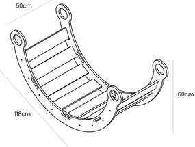 Large Dream Rocker- montessori hojdačka, šmýkačka a rebrík