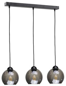 Keter Lighting Luster na lanku UNO 3xE27/60W/230V čierna/dymová NA0235