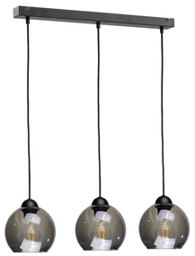 Keter Lighting Luster na lanku UNO 3xE27/60W/230V čierna/dymová NA0235