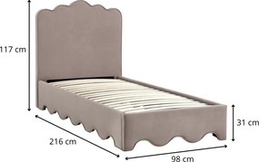 Jednolôžková čalúnená posteľ Orso 90x200 béžová