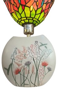 Tiffany lampa gravírované kvety Ø25*39 kolekcia MULTICOLOUR
