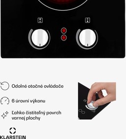 Klarstein EasyCook Domino, sklokeramická varná doska, 3000 W, otočný regulátor, čierna