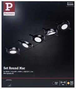 Paulmann 94418 - SADA 5xLED/4,5W Bodové svietidlo ROUNDMAC 230V čierna