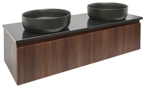 Kúpeľňová skrinka pod umývadlo SAT Evolution 118x30x44,8 cm matný orech SATEVO120NAZ, 1 ks