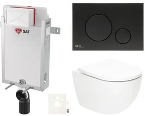 Závesný wc set SAT Fusion na zamurovanie vírové splachovanie SIKOSZTORFU68, 1 ks