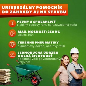 Fúrik GREG s plastovou vaničkou, max. 100l/250kg, zelená/čierna Gardebruk