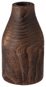 Hogewoning Drevená stĺpová váza tmavá 23 cm
