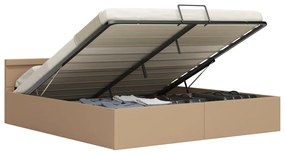 vidaXL Hydraulický posteľný rám+úložný priestor, LED, umelá koža 160x200 cm