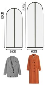 Arte Regal Látkový ochranný obal na oblečenie, biely WHITE KIPIT, 60x100cm