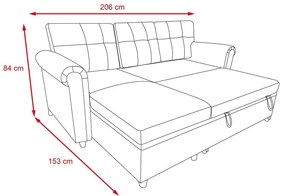 Rohová rozkladacia sedacia súprava Catini NESTA hnedá