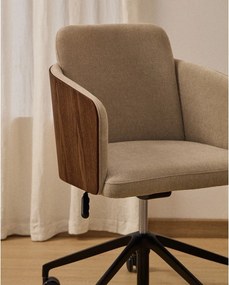 Hnedá čalúnená kancelárska stolička Madai – Kave Home