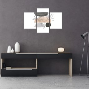 Obraz - Line art kvety N⁰2 (90x60 cm)