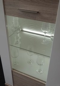 Obývacia stena Caracas Media, dub/biely lesk, s osvetlením