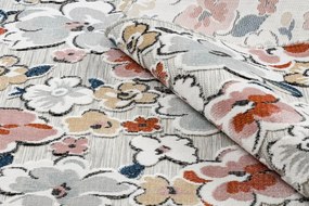 Dywany Łuszczów Kusový koberec Botanic 65239 flowers grey – na von aj na doma - 157x220 cm